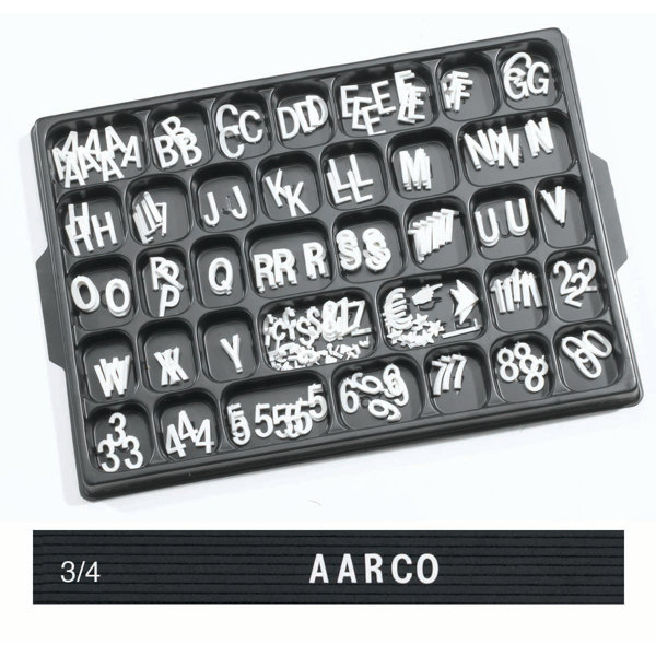AARCO Universal Single Tab Helvetica Typeface Changeable Letter